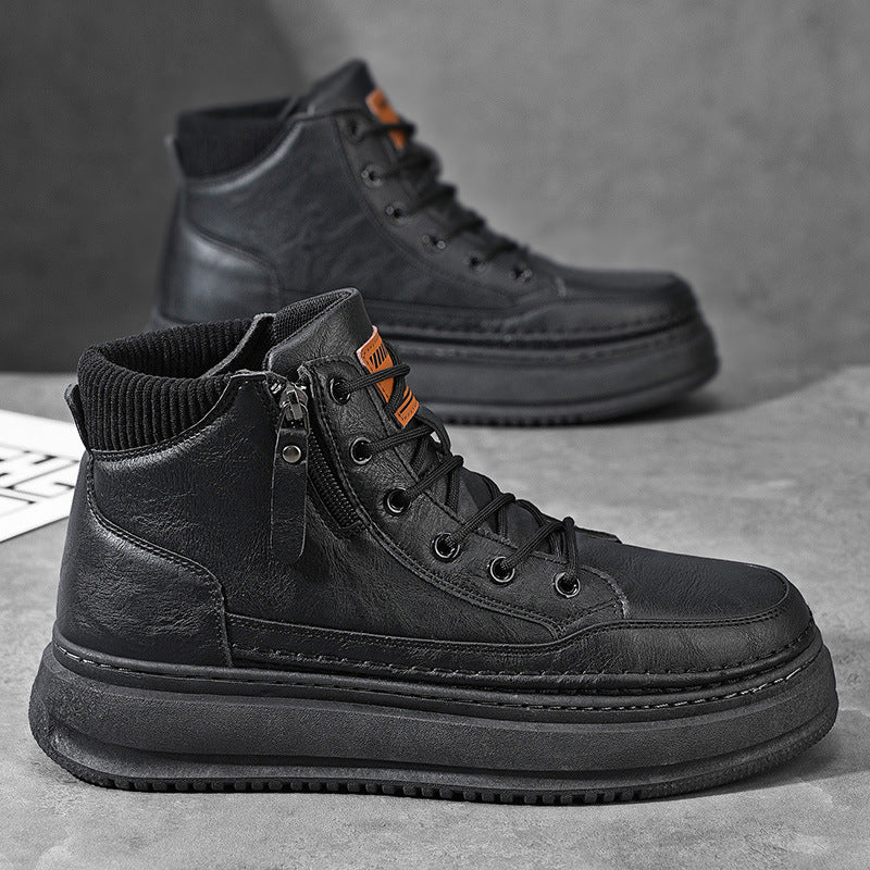 Damen Hohe Schnürstiefel mit seitlichem Reißverschluss und dämpfender Sohle EB