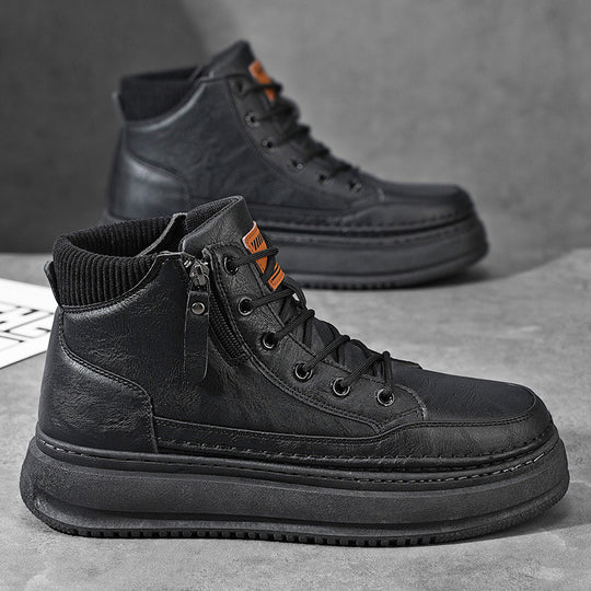 Damen Hohe Schnürstiefel mit seitlichem Reißverschluss und dämpfender Sohle EB