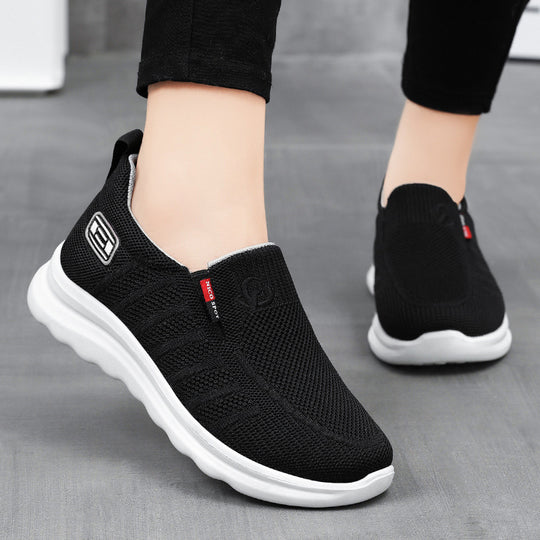 Herren nan atmungsaktiver gestrickter Slip-On Sneaker mit elastischem Einstieg und stoßdämpfender EVA-Zwischensohle EB