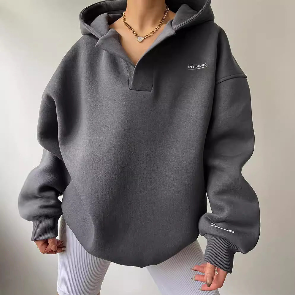Damen oversized Kapuzenpullover mit lässigem Schnitt und sportlicher Ästhetik EB