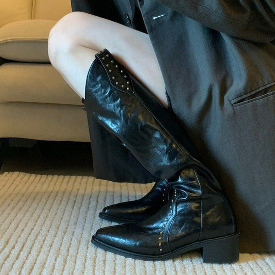 Damen Cowboy-Stiefel mit dekorativen Nieten EB