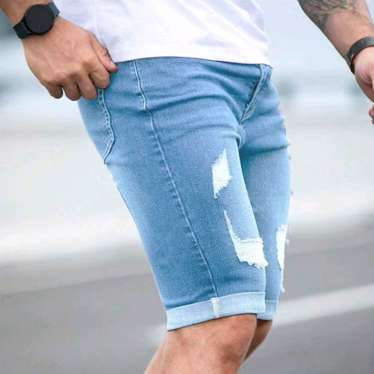 Herren Ripped Denim Shorts EB