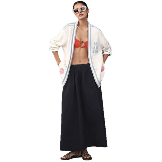 Damen Oversize Strickcardigan mit maritimen Applikationen EB