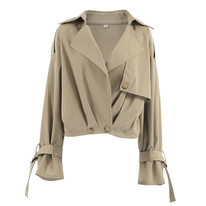 Damen modische Kurzjacke im minimalistischen Design mit lässigem Schnitt und praktischen Details EB