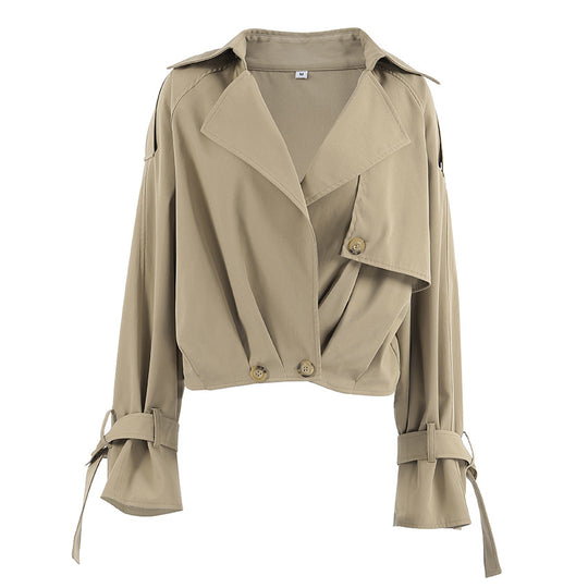 Damen modische Kurzjacke im minimalistischen Design mit lässigem Schnitt und praktischen Details EB
