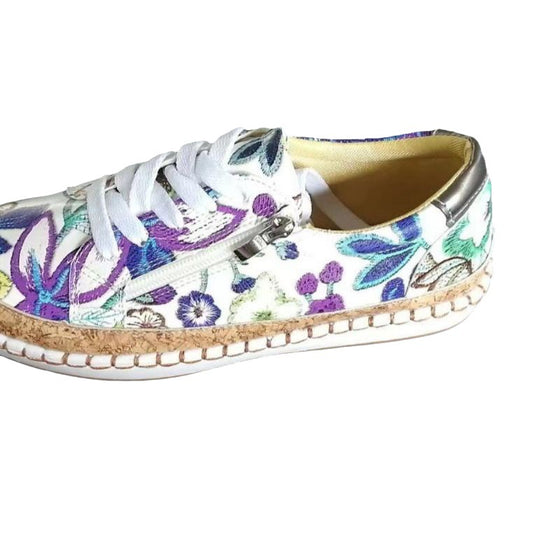 Damen modische Sneaker im kreativen Blumenmuster EB