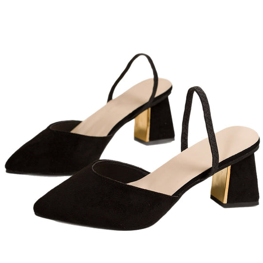 Damen Slingback-Pumps mit elegantem spitzem Design und Goldabsatz EB