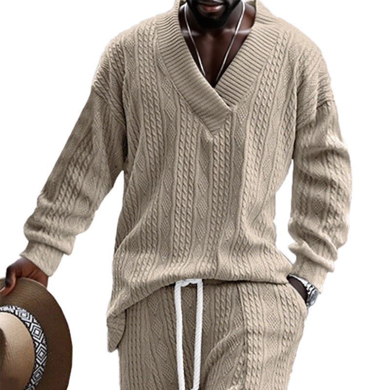 Herren Strickpullover mit modernem V-Ausschnitt und lässigem Design EB
