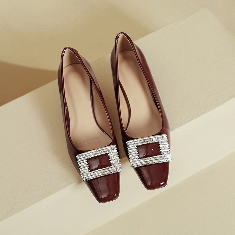 Damen elegante Pumps mit funkelnder Strassschnalle EB
