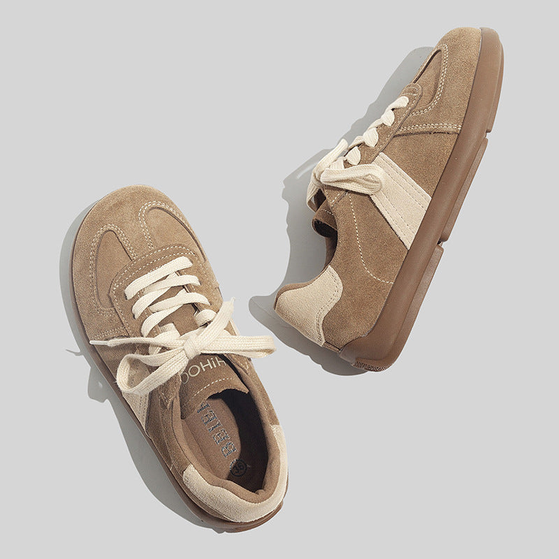 Damen Bequeme Freizeitsneaker aus hochwertigem Wildleder mit rutschfester Sohle EB