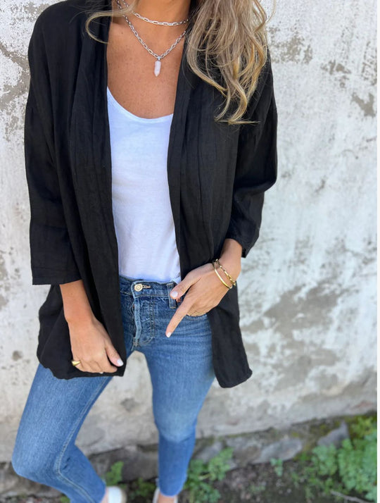 Damen lässige Sommerjacke aus leichtem Leinen EB