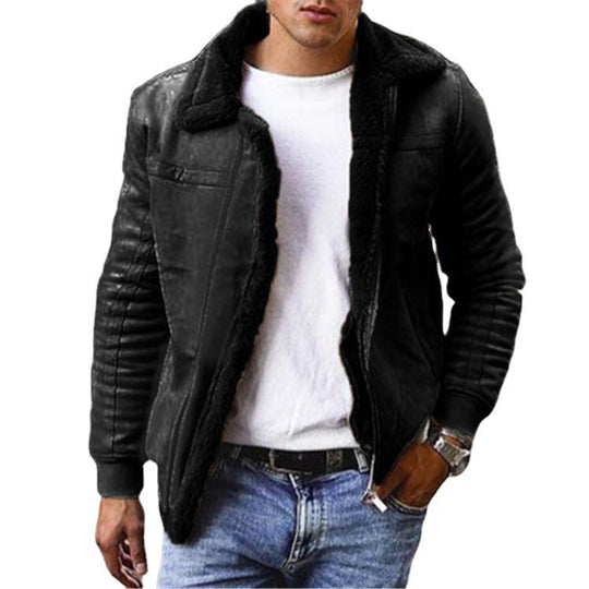 Herren Lammfellgefütterte jacke im modernen Design EB