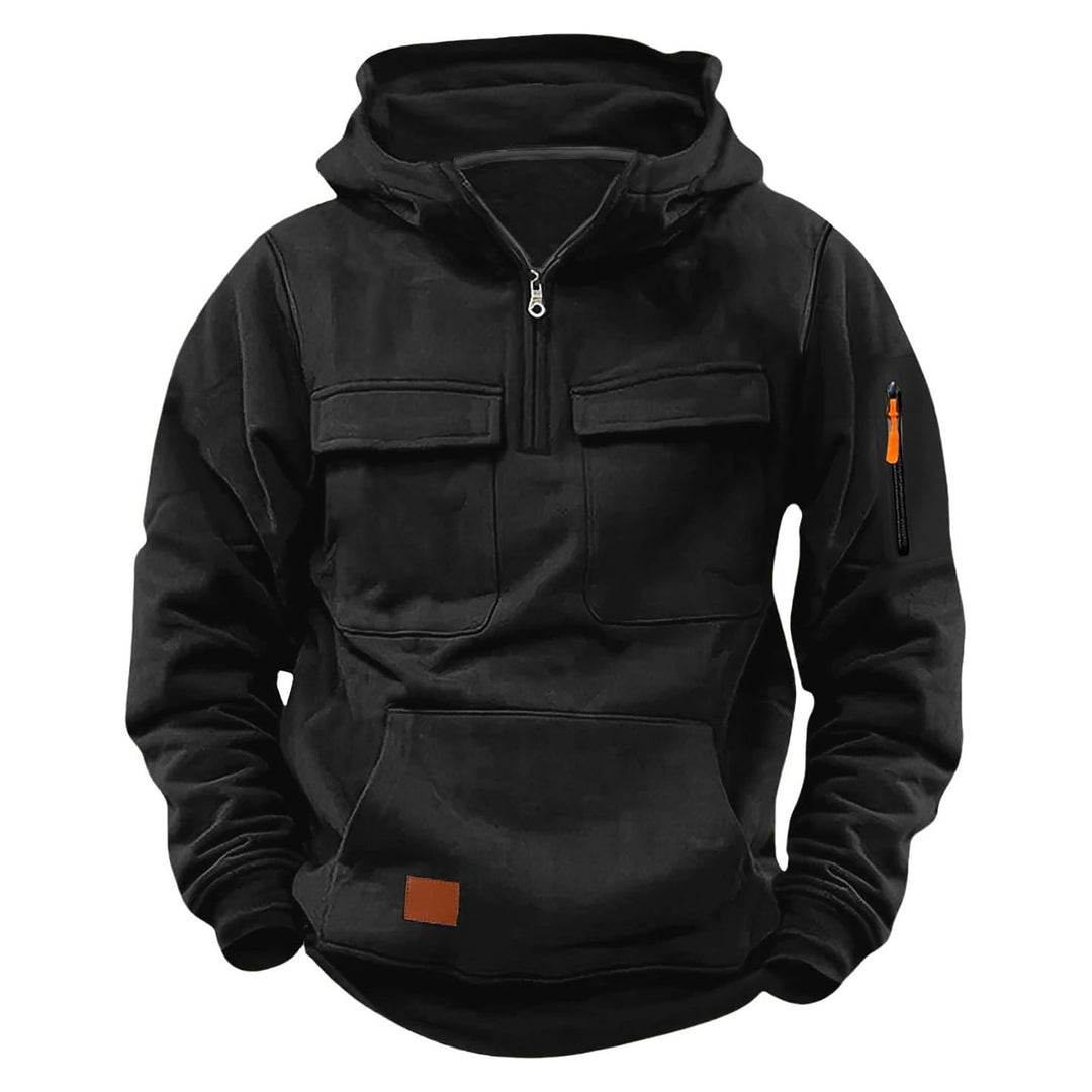 Herren funktionale Kapuzenjacke mit Reißverschluss und praktischen Taschen EB
