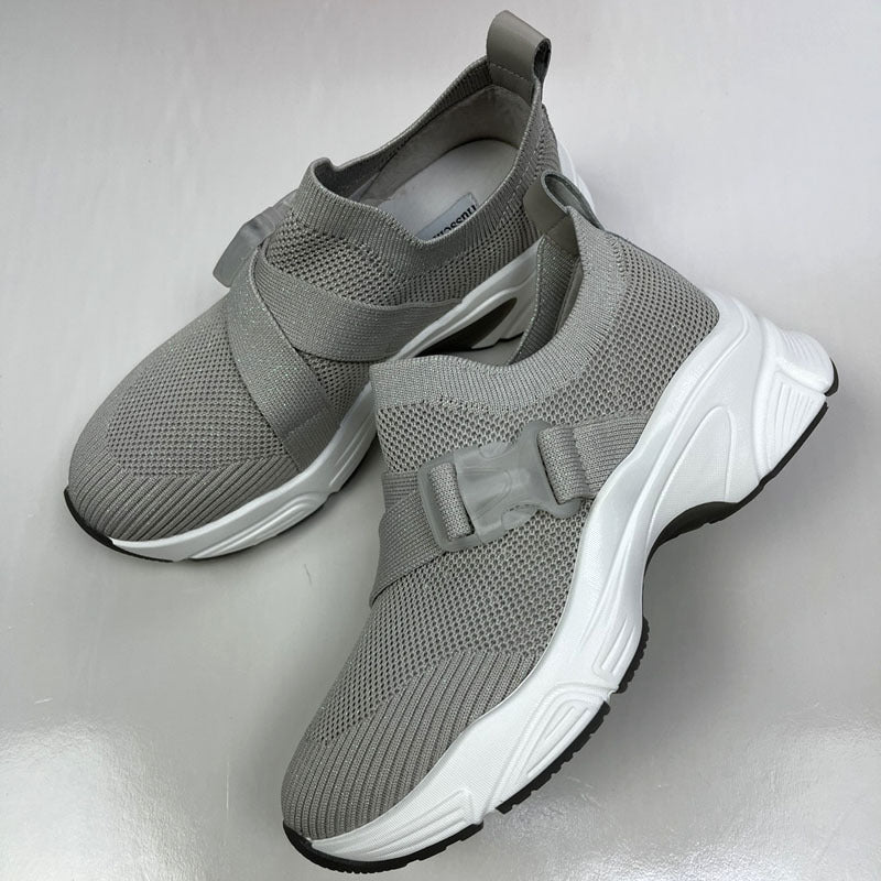 Damen Sportliche Slip-On Sneakers mit elastischem Halteband EB