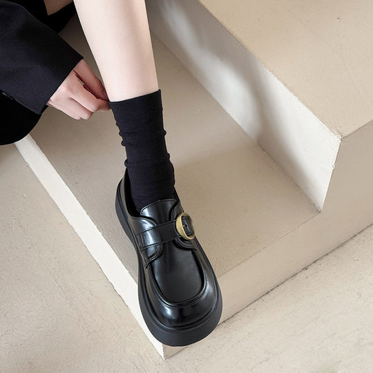 Damen elegante Mokassins mit modischem Schnallenverschluss EB