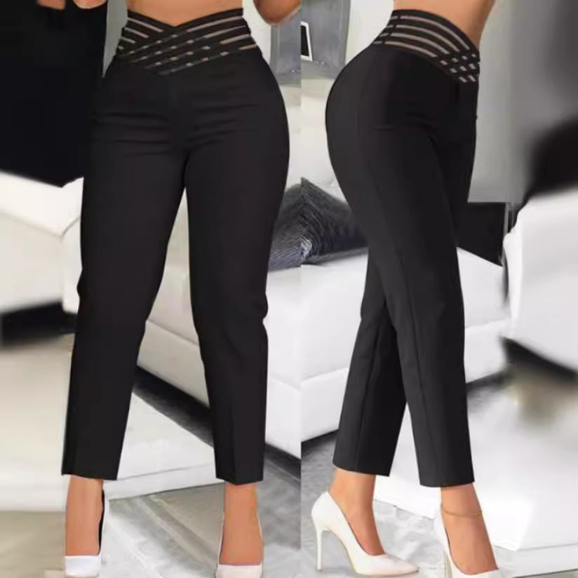 Damen Hochbundhose mit dekorativem Einsatz EB