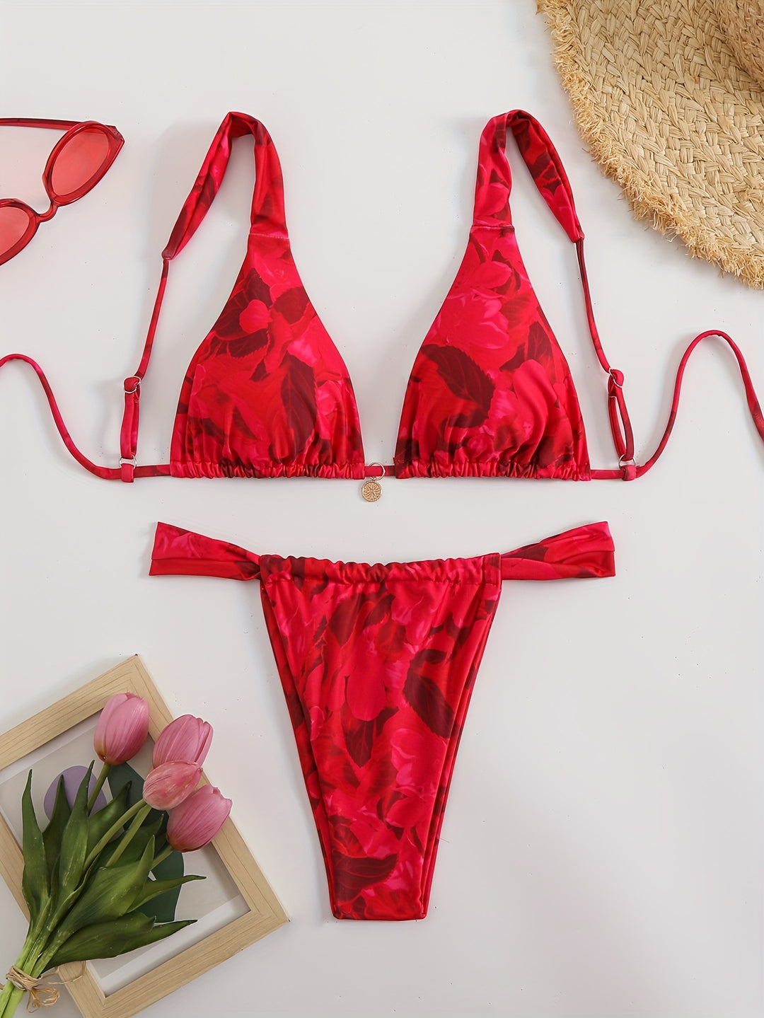 Damen Triangel-Bikini mit komfortablen verstellbaren Trägern EB