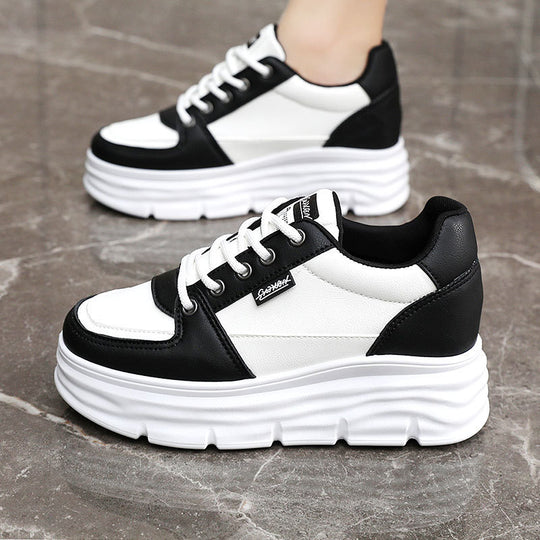Damen modische Plateau-Sneaker mit rutschfester Sohle und bequemer Polsterung EB