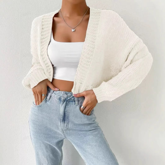 Damen Strukturierter Strick-Cardigan mit lässigem Schnitt EB