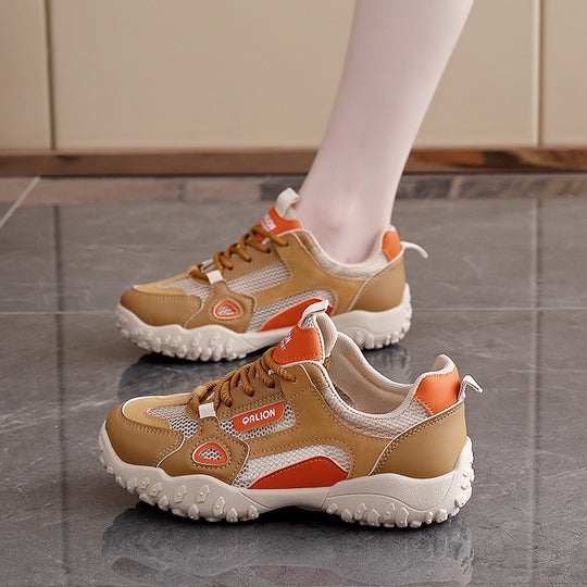 Damen Sportliche Freizeitsneaker mit atmungsaktiver Mesh-Oberfläche und robustem Profil EB