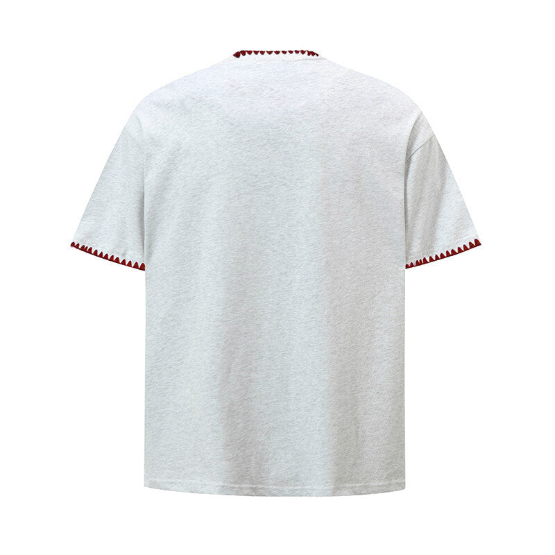 Damen lässiges T-Shirt mit kreativem Kragen EB