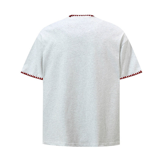 Damen lässiges T-Shirt mit kreativem Kragen EB