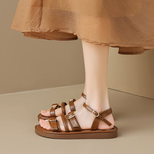 Damen Sandalen mit verstellbaren Schnallen und komfortabler Sohle EB