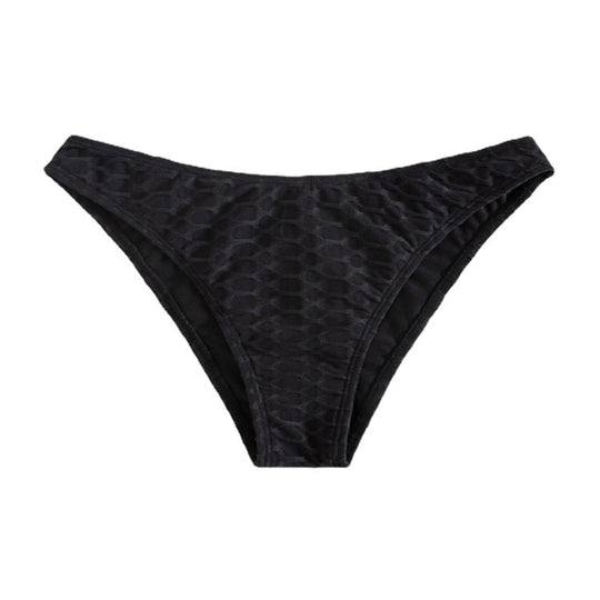 Damen Hochgeschnittenes Bikini-Unterteil mit strukturierter Textur EB