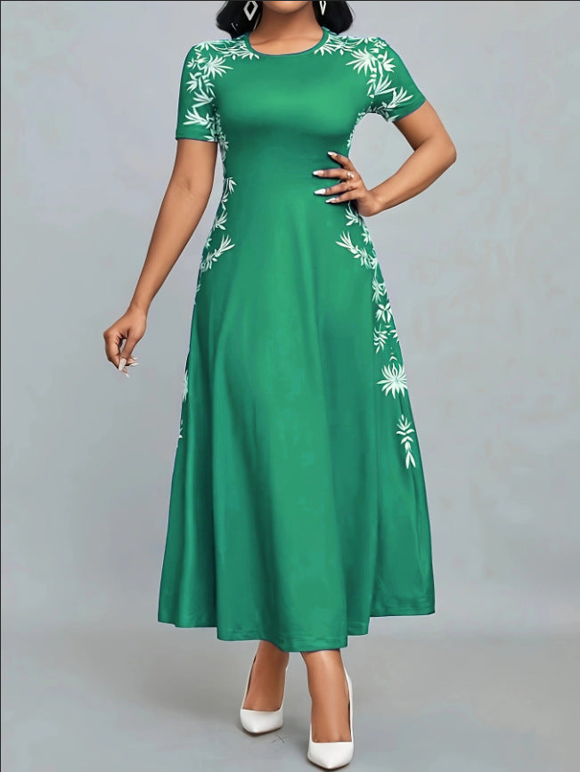 Damen Elegantes Maxikleid mit floralen Stickereien EB
