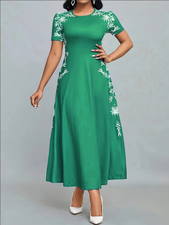 Damen Elegantes Maxikleid mit floralen Stickereien EB