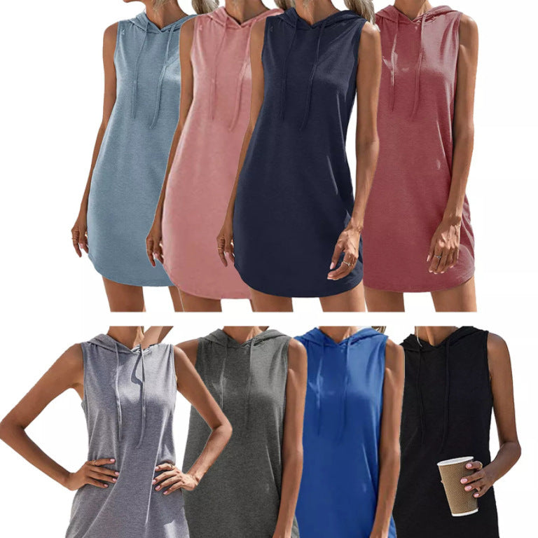 Damen Kapuzenkleid Aus Atmungsaktivem Jersey-Material EB