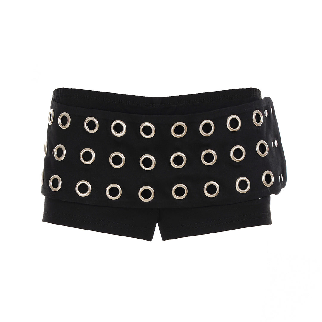 Damen Modische Shorts mit auffälliger Ösenverzierung EB