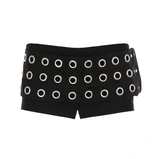 Damen Modische Shorts mit auffälliger Ösenverzierung EB