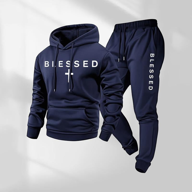 Damen Sweatshirt- und Jogginghose-Set mit modernem Schriftzug und praktischen Taschen EB