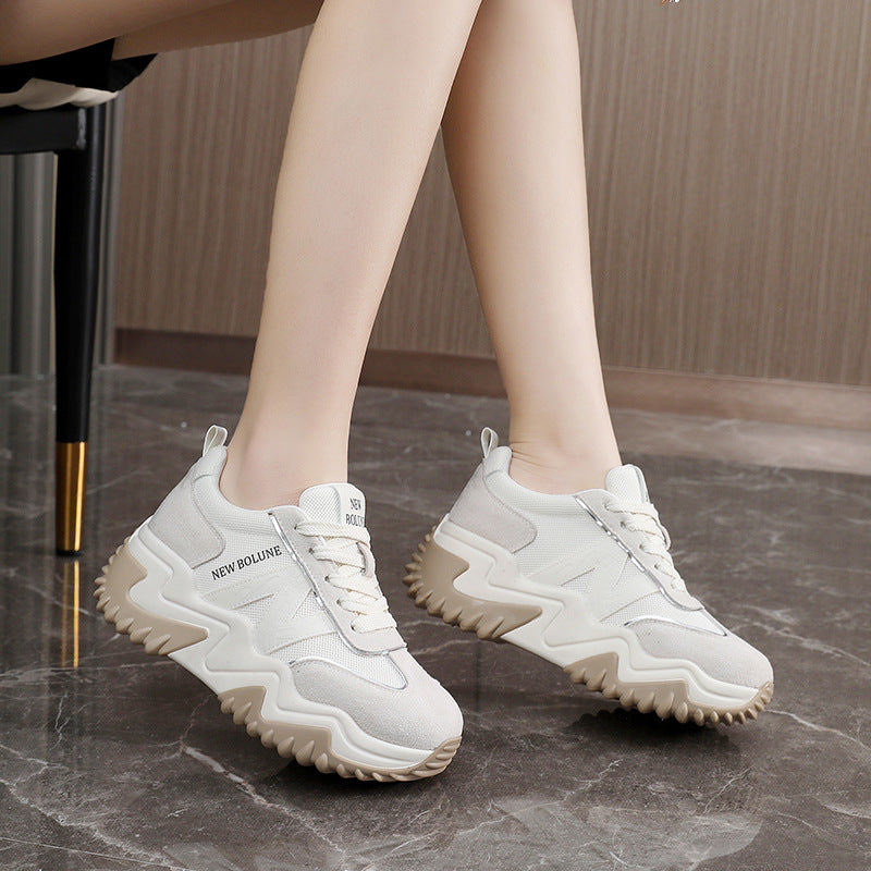 Damen Sportliche Chunky Sneakers mit rutschfester Laufsohle und atmungsaktivem Obermaterial EB
