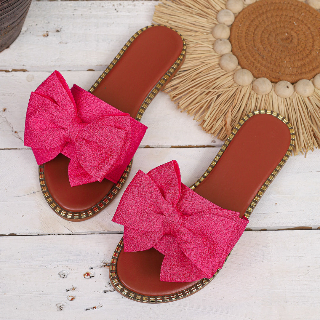 Damen elegante Slipper mit dekorativer Schleifenapplikation EB