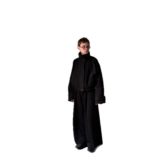 Damen Oversized Wolljacke mit elegantem Schnitt und praktischen Taschen EB