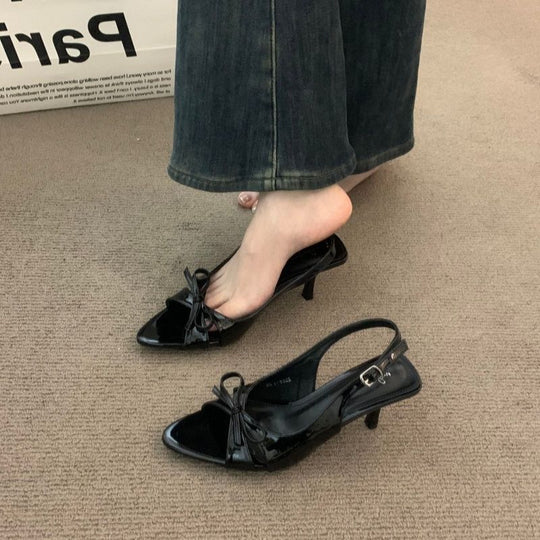 Damen Slingback Sandalen mit eleganter Schleifenverzierung EB