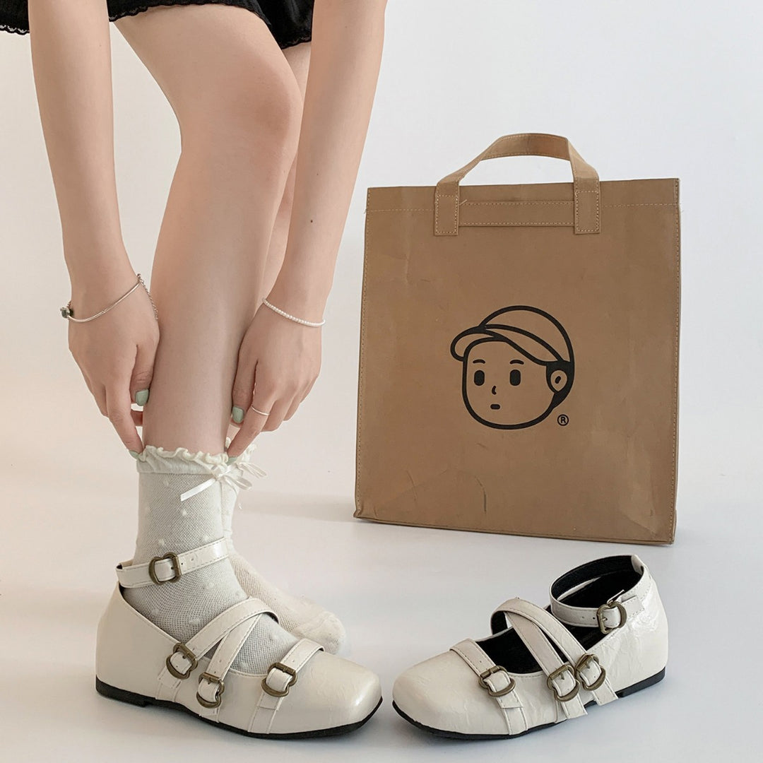 Damen Ballerinas mit dekorativem Riemchendesign EB