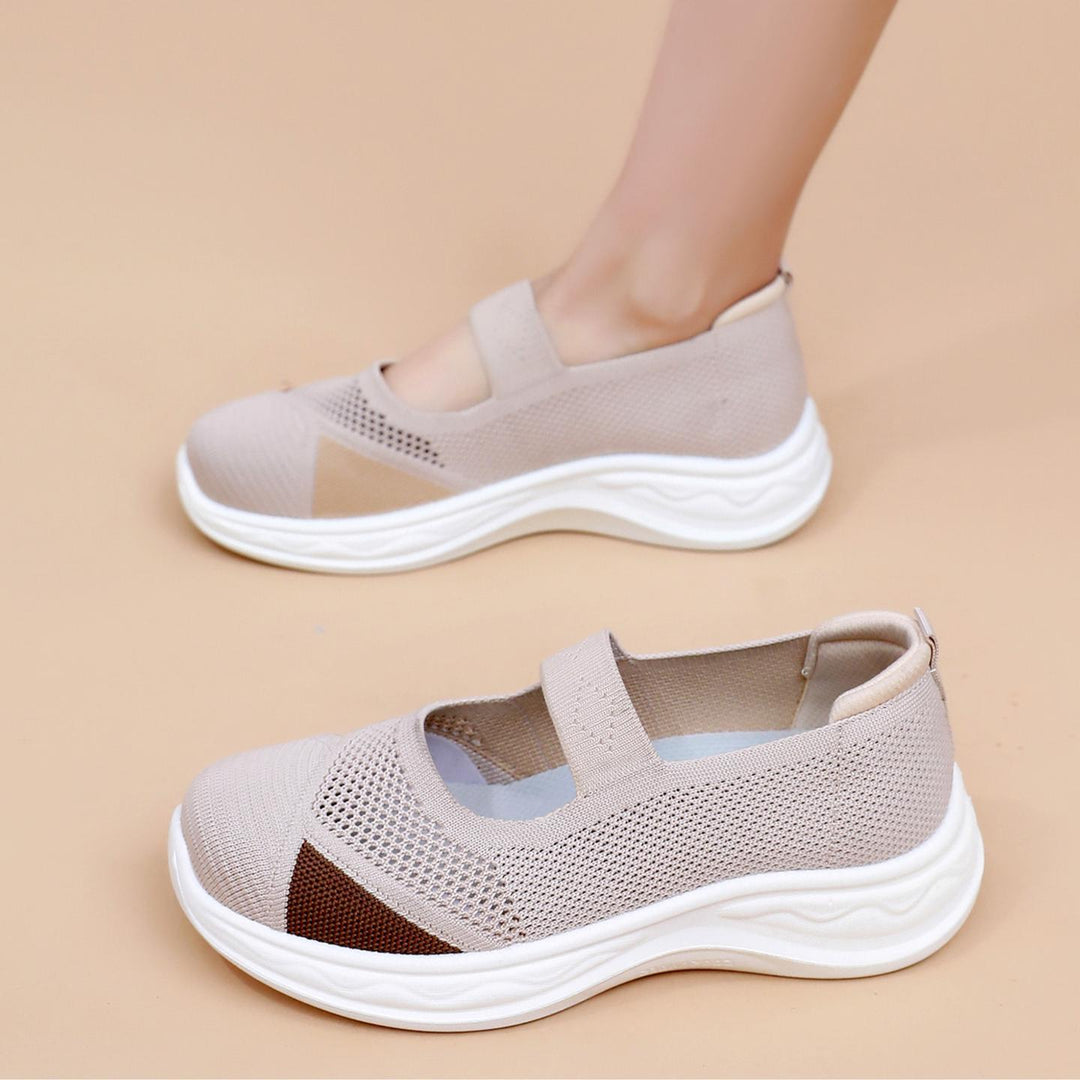 Damen Modische Sneakers mit elastischem Riemen EB