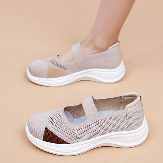 Damen Modische Sneakers mit elastischem Riemen EB