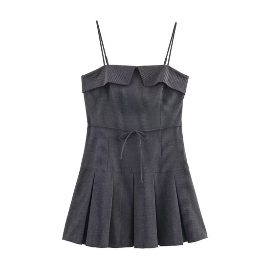 Damen Minikleid mit Rüschen und verstellbaren Trägern EB