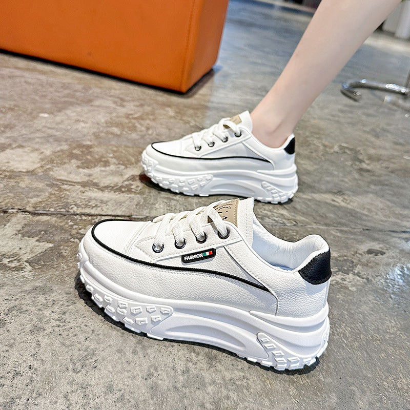 Damen modische Plateau-Sneaker mit ergonomischer Dämpfung und rutschfester Sohle EB