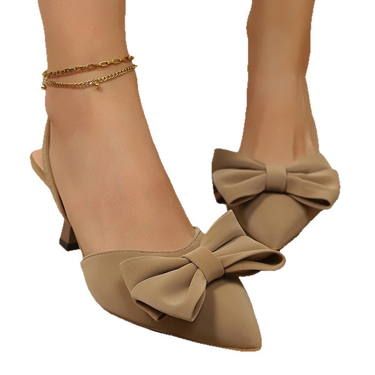 Damen Slingback-Pumps mit dekorativem Schleifchen und elegantem Absatz EB
