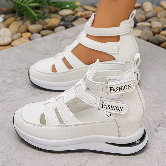 Damen Bequeme Sneakers mit elastischen Riemen und rutschfester Sohle EB