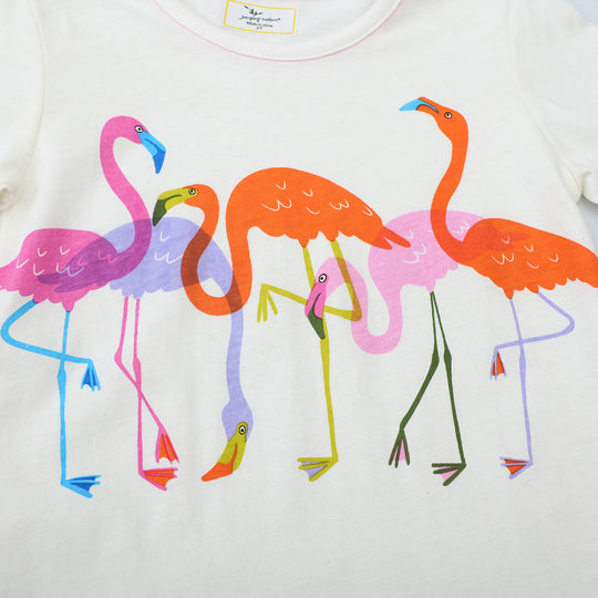 Mädchen T-Shirt mit buntem Flamingo-Design EB