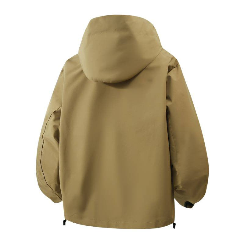 Damen winddichte Übergangsjacke mit Kapuze und verstellbarem Kordelzug EB