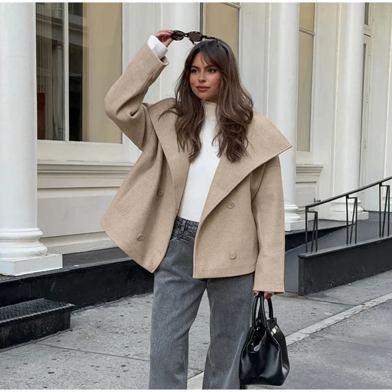 Damen Oversize Wollmantel EB