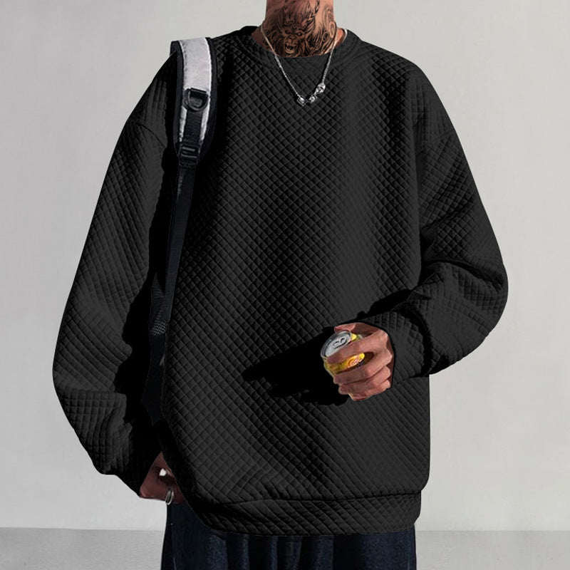 Herren bequemer Sweatshirt mit strukturiertem Design und lockerer Passform EB