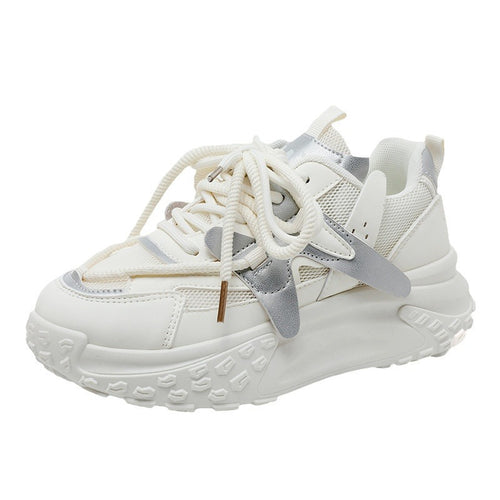 Damen trendige Chunky Sneaker mit dämpfendem Sohlenprofil und atmungsaktiver Oberfläche EB